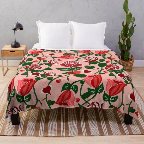 Item preview, Cute Hearty Rose Flowers with Green Leaves Pink Pattern designed and sold by Moyanana.