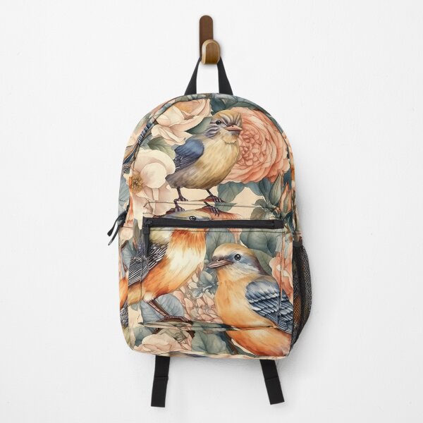 Item preview, Birds and flowers watercolor pattern designed and sold by RetroNeon.