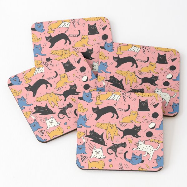 Item preview, Kitten Cuteness: A Memphis Pattern of Playful Felines designed and sold by Banded-Canyon.