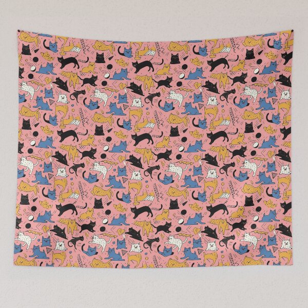 Item preview, Kitten Cuteness: A Memphis Pattern of Playful Felines designed and sold by Banded-Canyon.