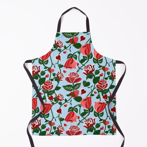 Item preview, Cute Hearty Rose Flowers with Green Leaves Blue Pattern designed and sold by Moyanana.