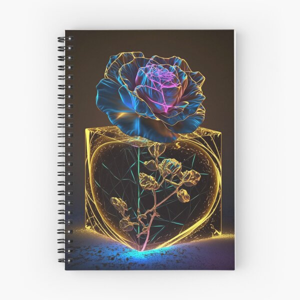 Item preview, Neon Rose In Golden Cube designed and sold by VhsNeon.