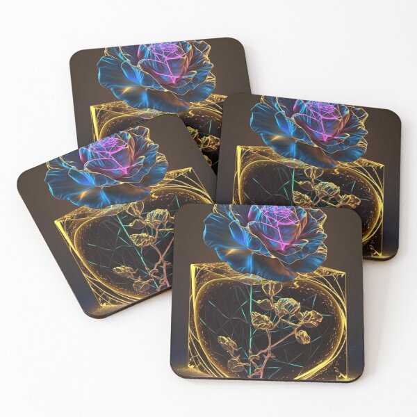 Item preview, Neon Rose In Golden Cube designed and sold by VhsNeon.