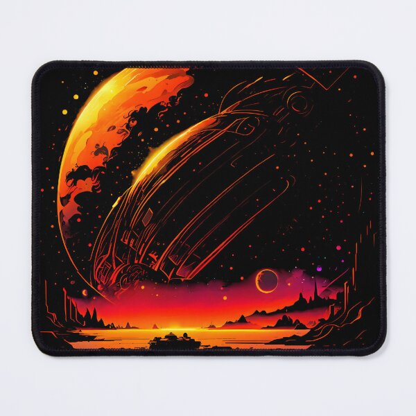 Item preview, Futuristic Red Fantasy Landscape designed and sold by ByteyCreatives.
