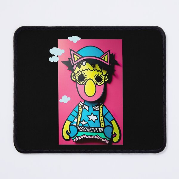 Item preview, Sunny-eyed zen boy | Cat ears | Digital Paper cut art collage designed and sold by Popalt.