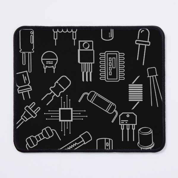 Item preview, Electronic components symbols collage designed and sold by EngineersArt.