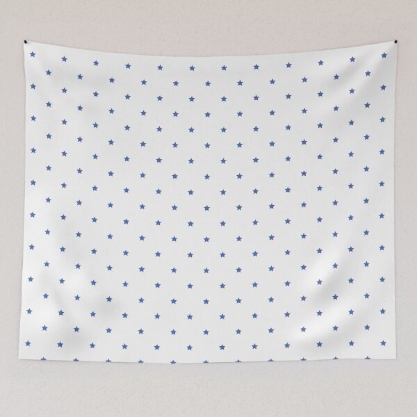Item preview, Royal blue star print on white designed and sold by LittleBettyMakes.