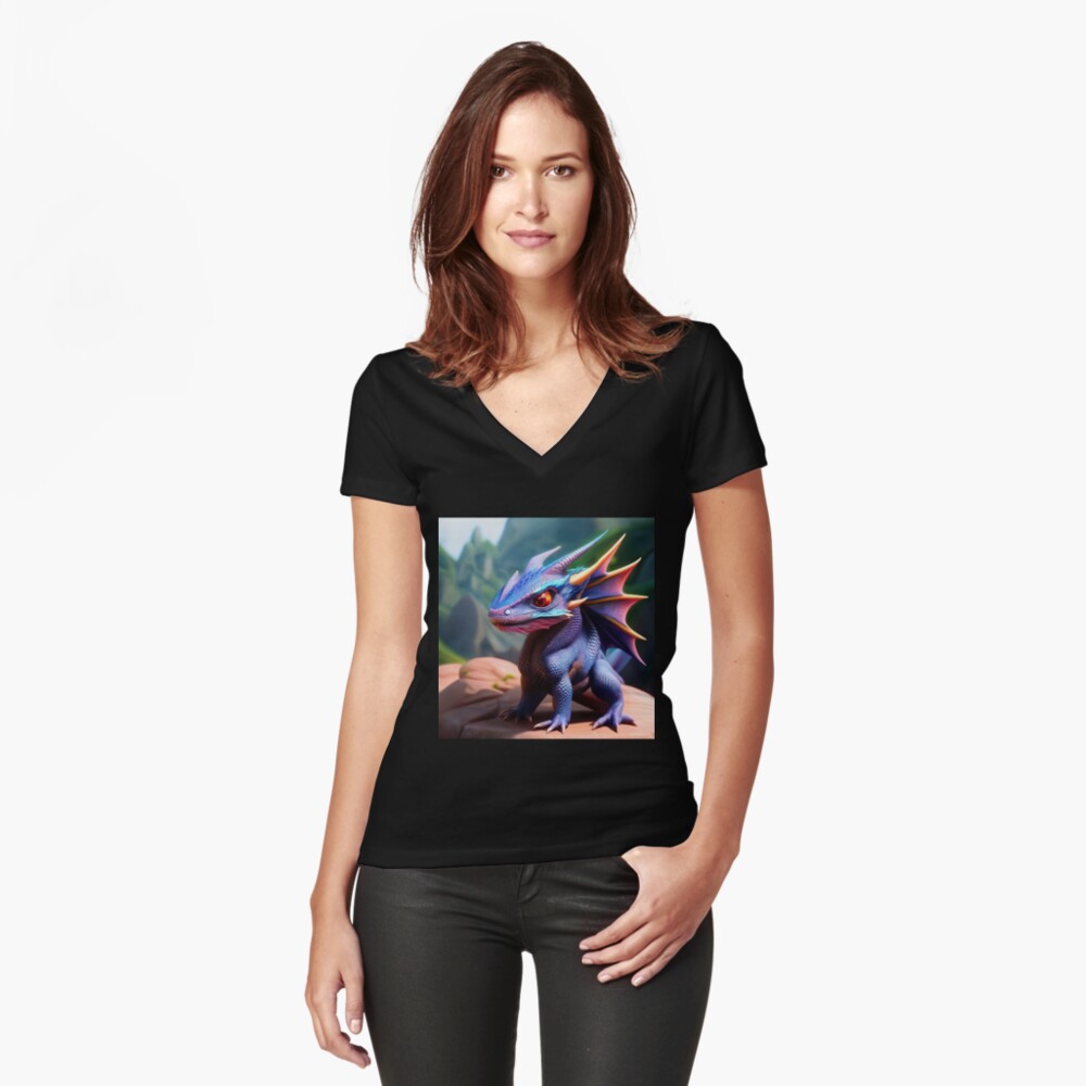 Item preview, Fitted V-Neck T-Shirt designed and sold by dragynrain.