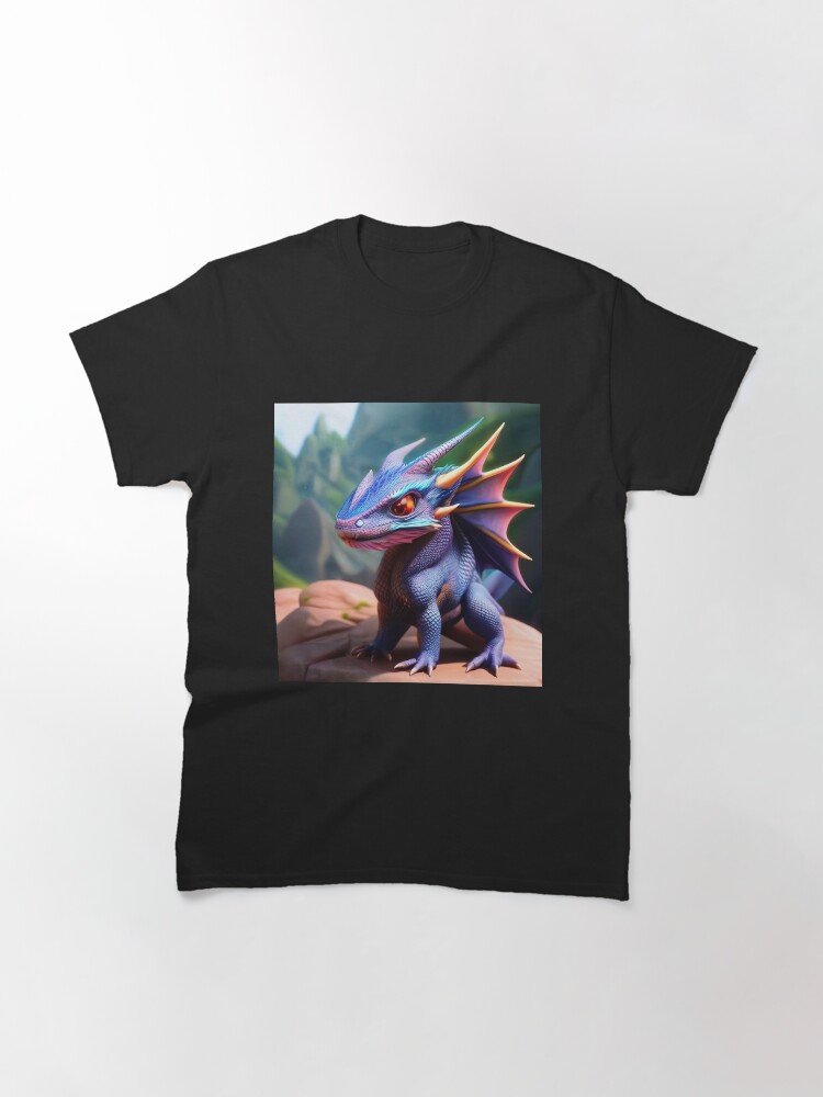 Thumbnail 3 of 7, Classic T-Shirt, Blue and Purple Baby Horned Dragon designed and sold by dragynrain.