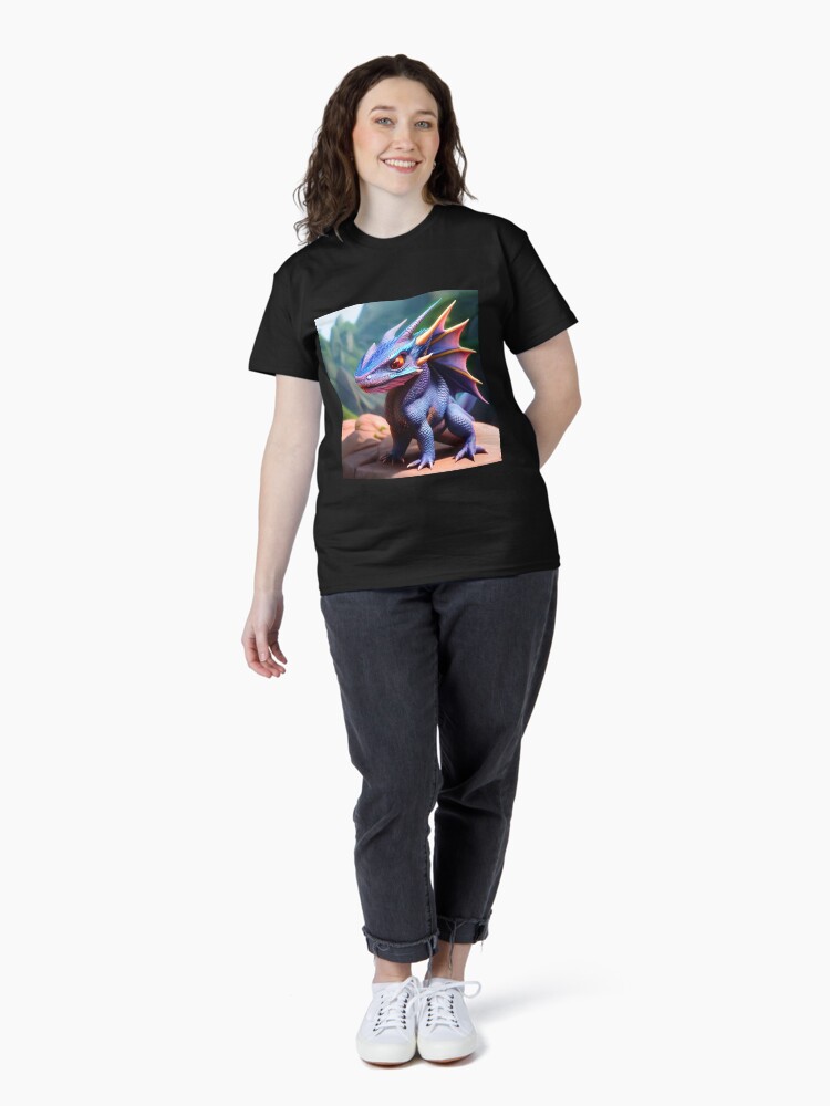 Thumbnail 4 of 7, Classic T-Shirt, Blue and Purple Baby Horned Dragon designed and sold by dragynrain.