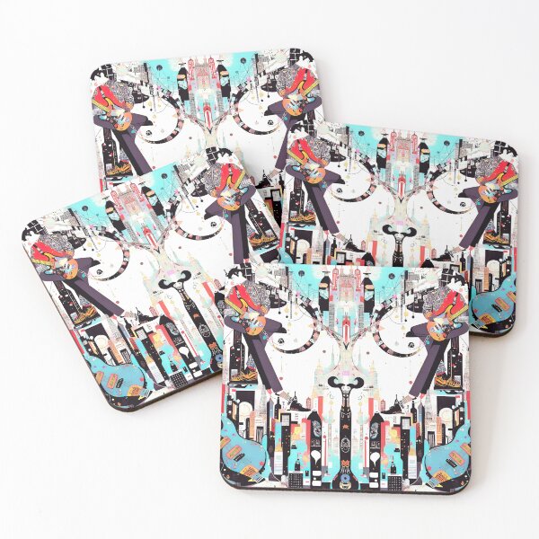 Item preview, Abstract Guitar Player Guitars Cool City Design designed and sold by WilbeRecords.