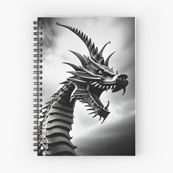 Item preview, Angry Spiked Head Grayscale Dragon designed and sold by PrairieRidgeDesigns.
