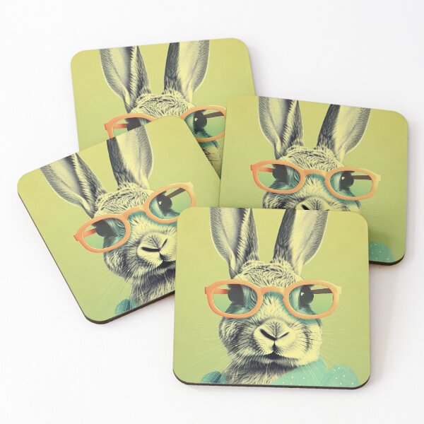 Item preview, The Sunglasses Bunny: A Retro Icon for Your Home designed and sold by EmeraldeaArt.