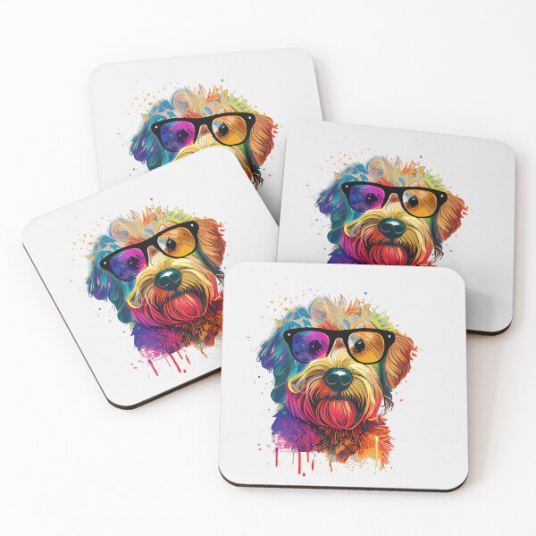 Item preview, Colorful cool Golden Doodle dog with sunglasses designed and sold by MLArtifex.