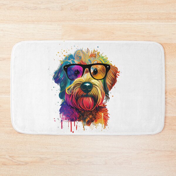 Item preview, Colorful cool Golden Doodle dog with sunglasses designed and sold by MLArtifex.