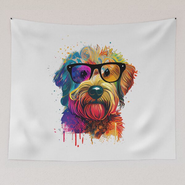 Item preview, Colorful cool Golden Doodle dog with sunglasses designed and sold by MLArtifex.