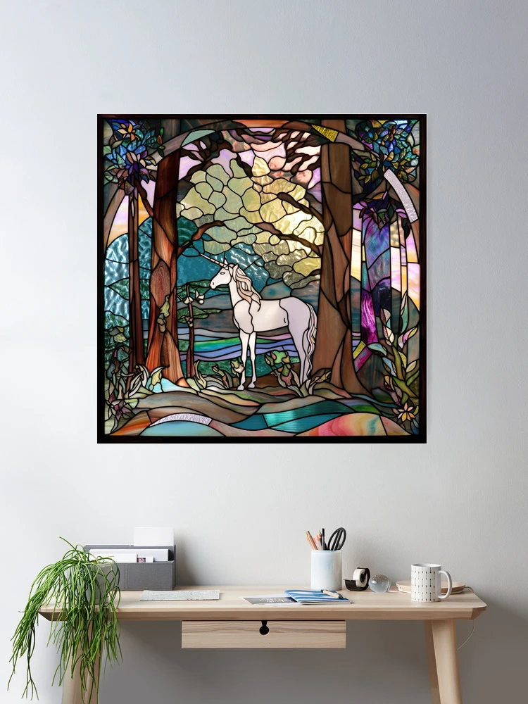 ステンドグラス Woodlands Unicorn ユニコーン グラスマスターズ ステンドグラス Woodlands Unicorn ユニコーン グラスマスターズ