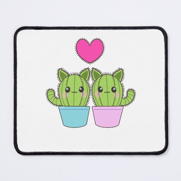 Item preview, Catci in love in pink and blue pots designed and sold by QuirkyCatz.