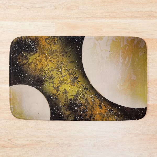 Item preview, Spray paint art yellow planets designed and sold by WoodRocksArt.