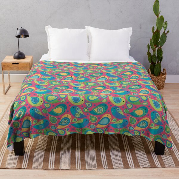 Item preview, Whimsical Modern Colorful Paisley Bird Seamless Repeat Surface Pattern designed and sold by MoePark.