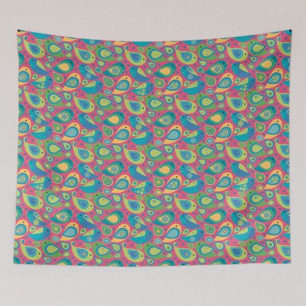Item preview, Whimsical Modern Colorful Paisley Bird Seamless Repeat Surface Pattern designed and sold by MoePark.