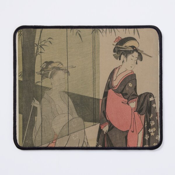 Item preview, Two Women by a Bamboo Blind (c. 1797 or 1798) by Kitagawa Utamaro  designed and sold by NurturingSpirit.