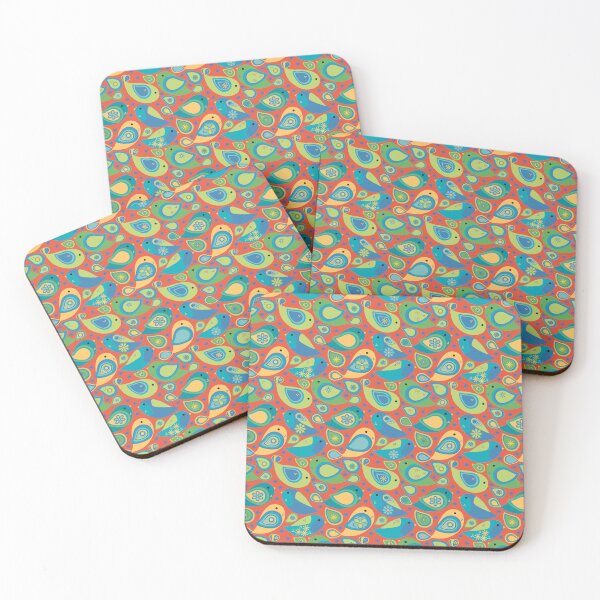 Item preview, Whimsical Modern Colorful Paisley Bird Seamless Repeat Surface Pattern designed and sold by MoePark.