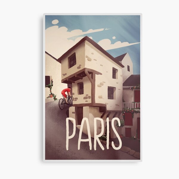 "Paris" Cyling Poster Metal Print