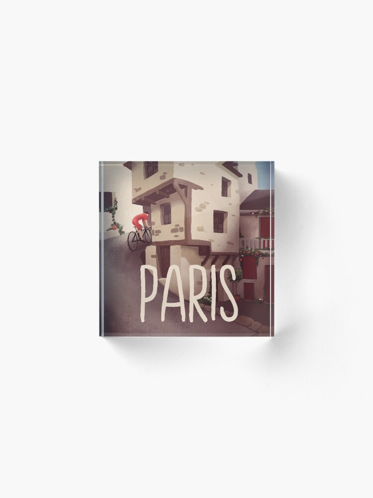 Alternate view of "Paris" Cyling Poster Acrylic Block