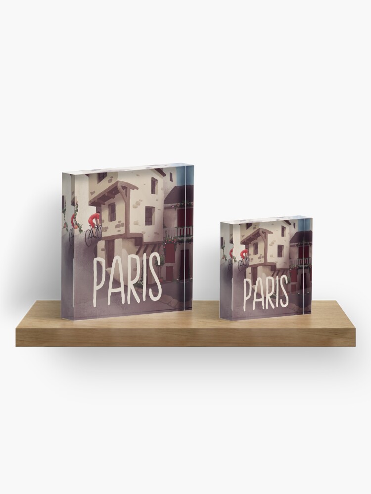 Alternate view of "Paris" Cyling Poster Acrylic Block