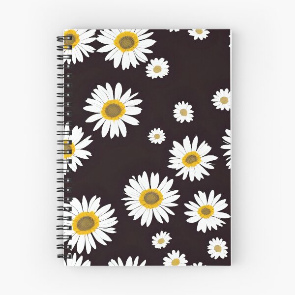 Item preview, Daisy flower pattern black background, daisies designed and sold by PhimaDesing.