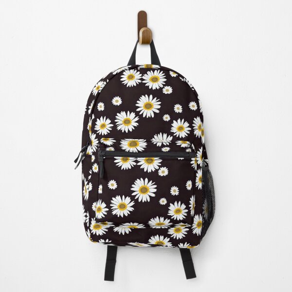 Item preview, Daisy flower pattern black background, daisies designed and sold by PhimaDesing.