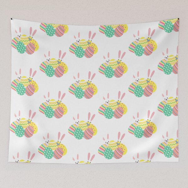 Item preview, Happy Easter bunny and eggs designed and sold by aurora-boudoir.