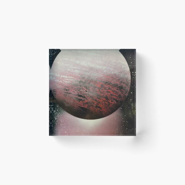 Item preview, Spray paint art red planet designed and sold by WoodRocksArt.