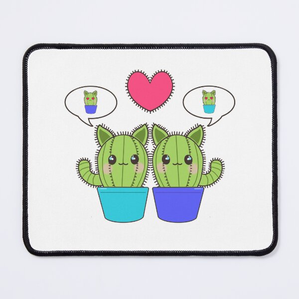 Item preview, Catci in love in turquoise and indigo pots with thought bubbles designed and sold by QuirkyCatz.