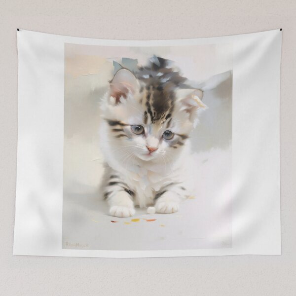 Item preview, Feline Dreamer: A imaginative kitty oil painting designed and sold by KH-GardenEden.