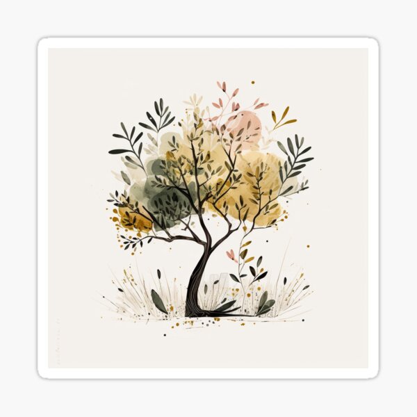Item preview, Olive Tree Watercolor Design designed and sold by FabUniverse.