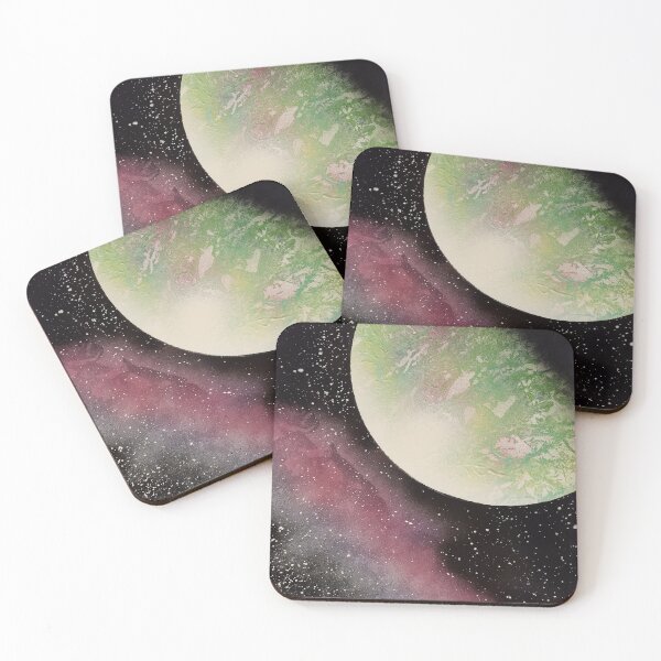 Item preview, Spray paint art green planet designed and sold by WoodRocksArt.