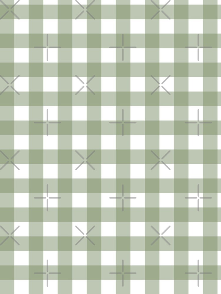 Thumbnail 4 of 4, iPhone Case, Gingham - sage green and white plaid pattern by Cecca Designs designed and sold by Cecca-Designs.