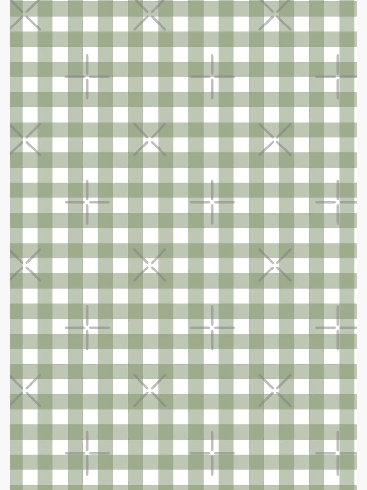 Thumbnail 3 of 3, Journal, Gingham - sage green and white plaid pattern by Cecca Designs designed and sold by Cecca-Designs.