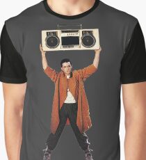 SAY ANYTHING John Cusack holds up a boombox boom box Lloyd Dobler and Diane Court Ione Skye Peter Gabriel In Your Eyes iconic moment 1989 movie movies film 80s stereo Graphic T-Shirt