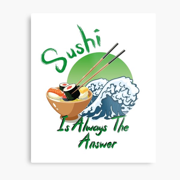 Dinosaur Gift Sushi Lover' Poster, picture, metal print, paint by  PangolinArts