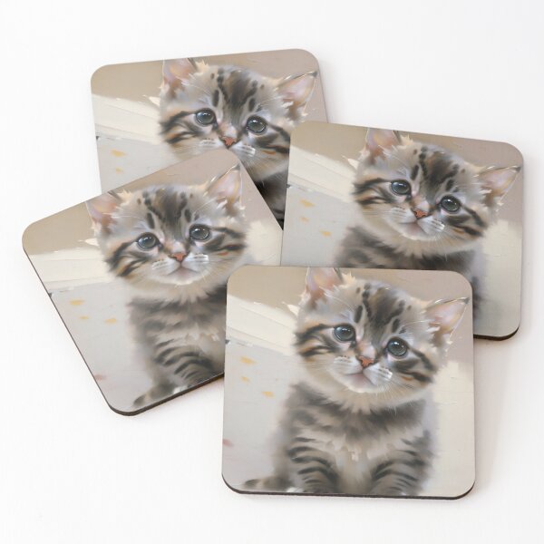 Item preview, Feline Playfulness: A lively kitty oil painting designed and sold by KH-GardenEden.