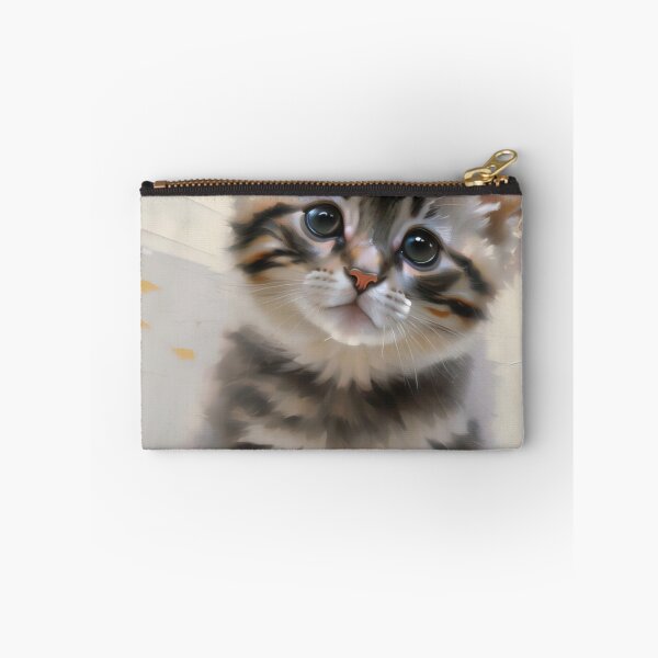 Item preview, Feline Playfulness: A lively kitty oil painting designed and sold by KH-GardenEden.