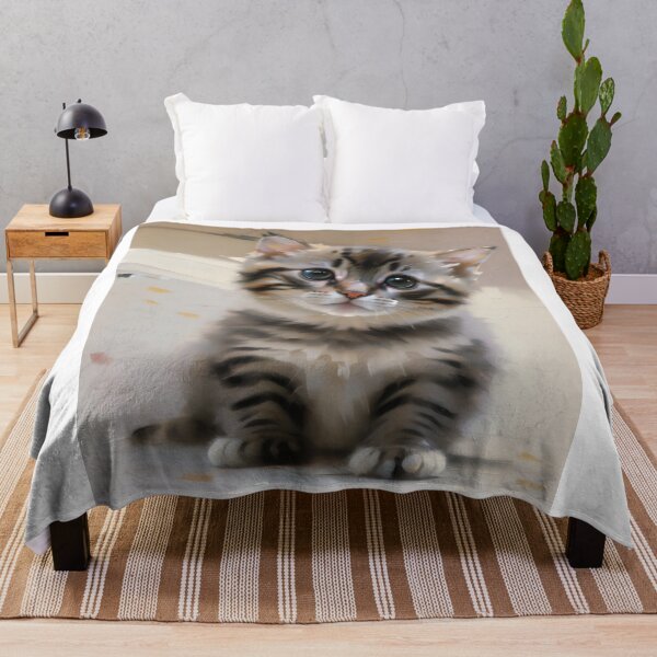 Item preview, Feline Playfulness: A lively kitty oil painting designed and sold by KH-GardenEden.
