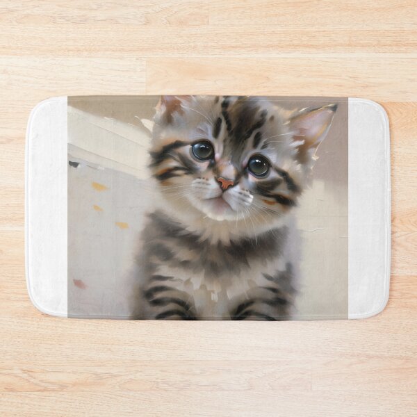 Item preview, Feline Playfulness: A lively kitty oil painting designed and sold by KH-GardenEden.
