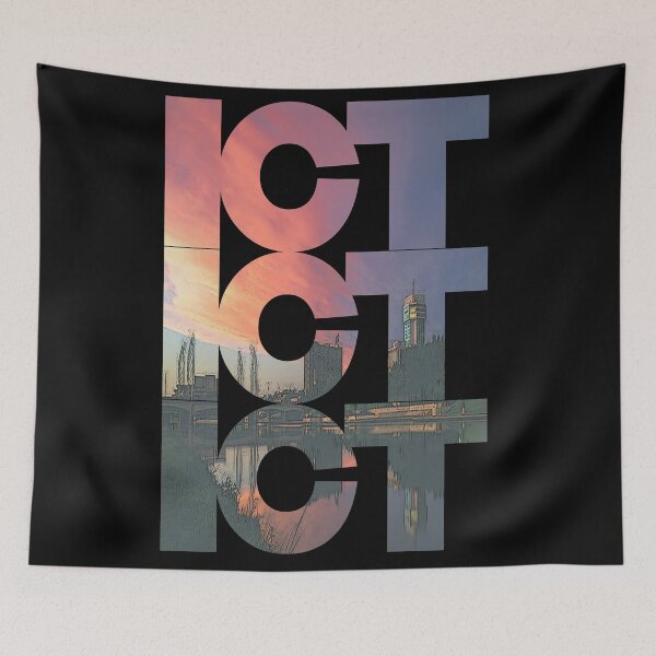 Item preview, Wichita, Kansas ICT Sunset Cityscape Repeating Pattern designed and sold by CrabbyLobster.