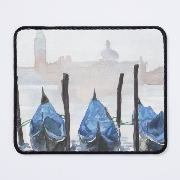 Item preview, Venice gondolas in front of Maggiore in watercolour designed and sold by Art by Jane and James.