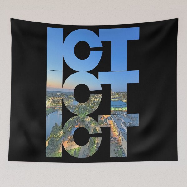 Item preview, Wichita, Kansas ICT Dusk Cityscape Repeating Pattern designed and sold by CrabbyLobster.