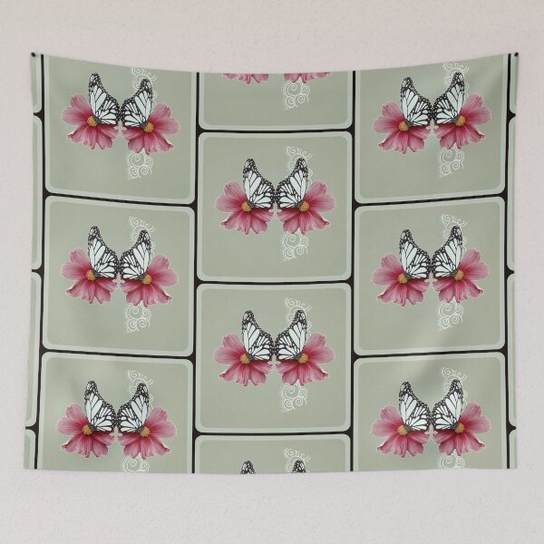 Item preview, Double Butterfly and Flowers Collage designed and sold by Jaraart.